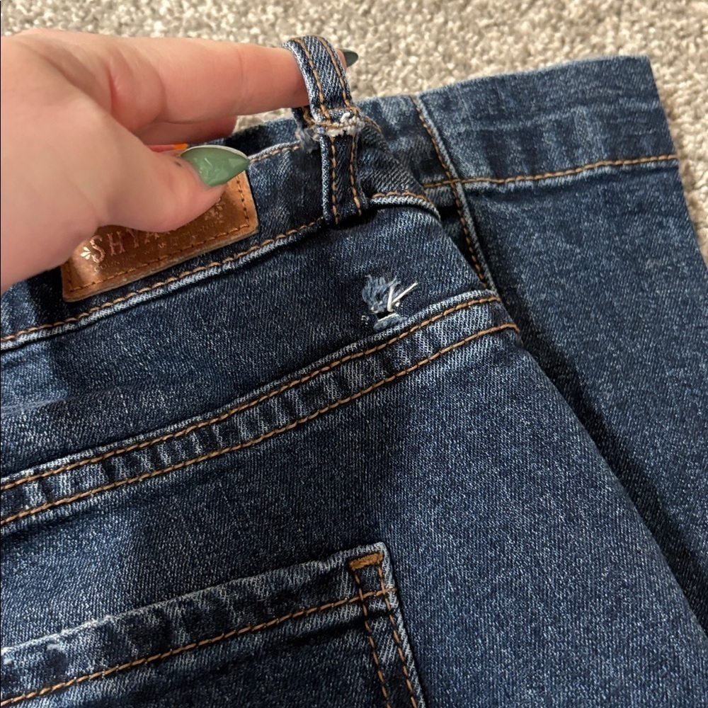 Shyanne Dark Blue Flare Leg Jeans - Picture 5 of 6